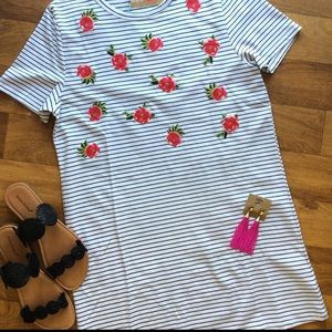 Embroidered Tshirt Dress